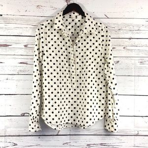 J. Crew polka dot top • size 10